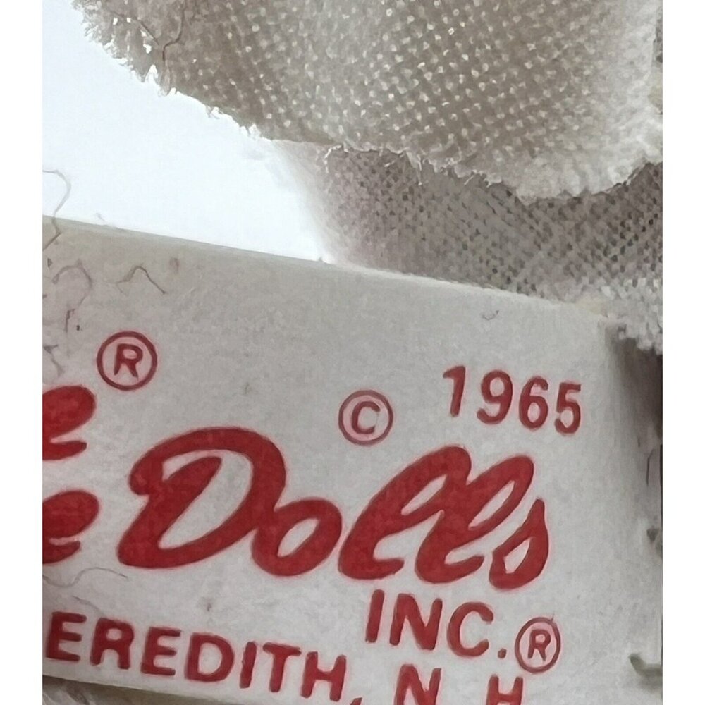 Annalee Mouse Pinafore Bonnet Maroon Dress Closed Eyes 5 inch 1965 Vintage USA - Picture 8 of 9